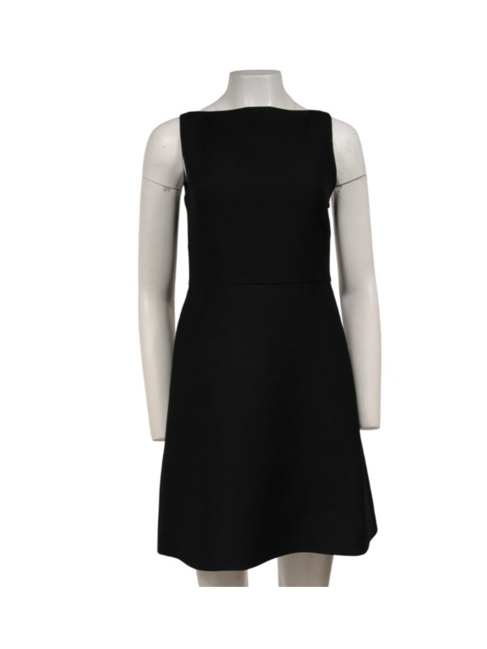 Valentino Womens Back Bow Tie Mini Dress Size IT 40 Black Wool Silk Above Kneee